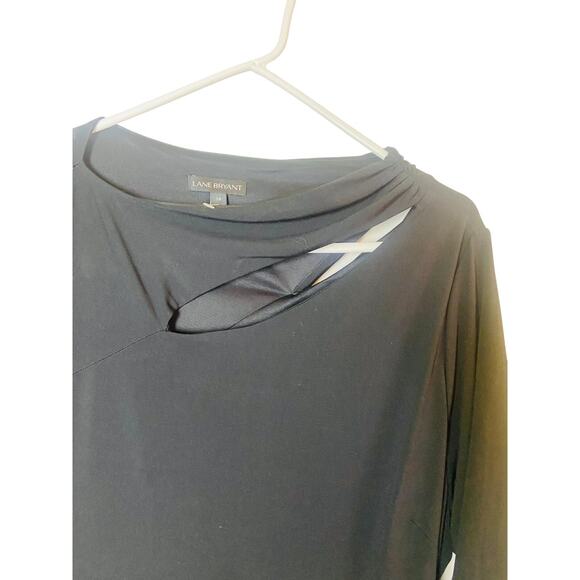 Lane Bryant Womens Dress Cut Out Asymmetrical Neckline Side Zip Black Size 18 - Picture 2 of 7